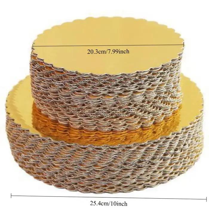 10 pièces de supports à gâteau dorés, supports à gâteau ronds - Ensemble de cartons pour base de gâteau de 6, 8, 10, 12 pouces pour la pâtisserie