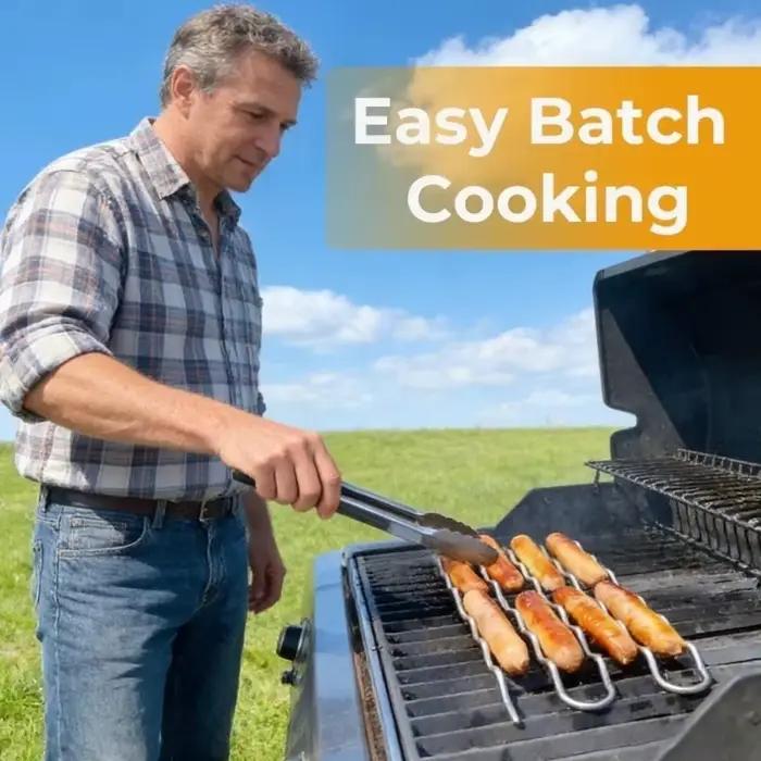 Support à rouleaux pour saucisses BBQ en acier inoxydable 360 °