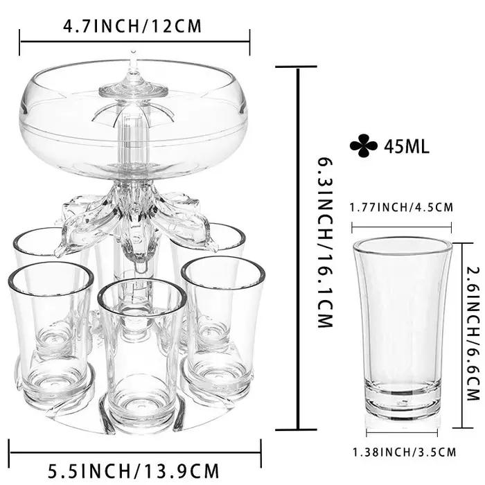 Distributeur et support en acrylique à 6 tirs, support de distributeur d'eau pour vin, whisky, bière, outil de jeu de boisson, réunion familiale, Bar, ensemble de vin