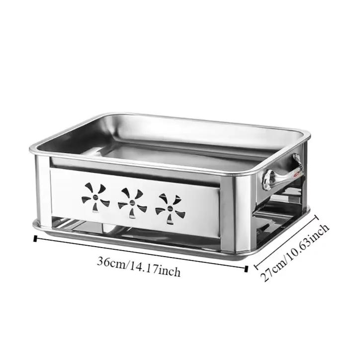 Grill à poisson rectangulaire en acier inoxydable