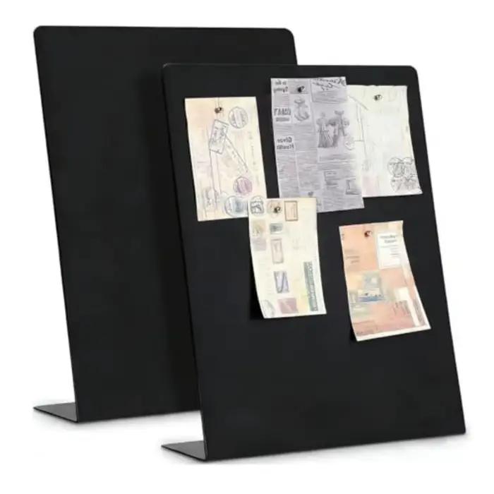 Tableau magnétique en acier inoxydable en forme de L, tableau mémo magnétique en métal, tableau noir vertical, support multifonctionnel, tableau blanc pour bureau
