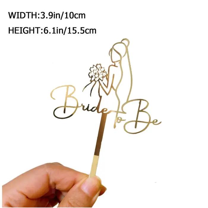 Décoration de gâteau artistique en acrylique, fournitures de fête d'anniversaire, décoration de gâteau pour réception-cadeau pour bébé, insertion de carte de gâteau en acrylique pour future mariée