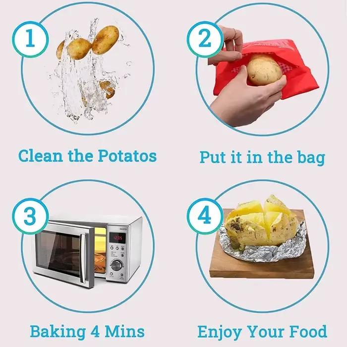Sac de pommes de terre réutilisable pour micro-ondes