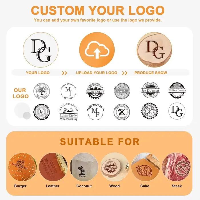 Fer à marquer personnalisé avec logo pour burgers – Marqueur en laiton