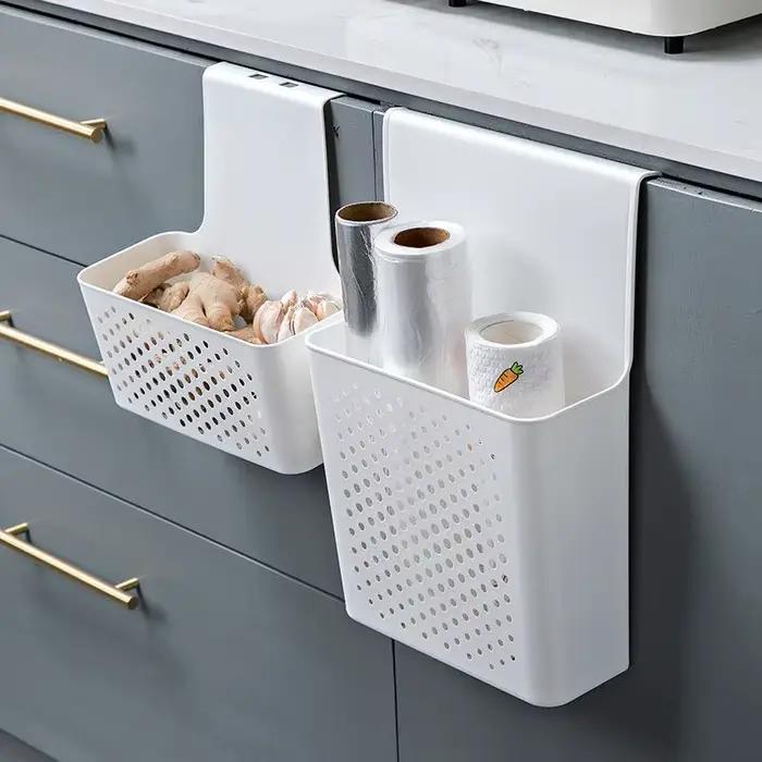 Étagère de rangement pour armoire de cuisine, panier suspendu derrière la porte, boîte organisatrice, accessoires gain de place