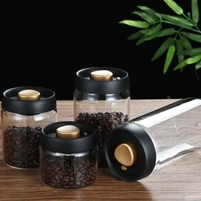 Boîtes à café sous vide avec couvercles hermétiques pour café, pots Mason en verre borosilicate, Kit de scellage sous vide pour thé, grains, sucre