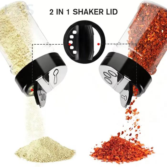 Pot à Épices en Plastique Transparent avec Shaker pour Cuisine, 1 Pièce
