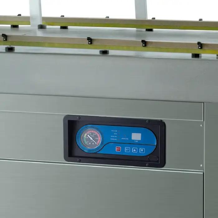 Emballage sous vide industriel à double chambre de 850 mm pour la viande, les fruits de mer, les usines de transformation alimentaire, haute vitesse, sur mesure