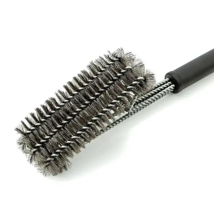 Brosse et grattoir pour Barbecue, accessoires de cuisine, Kit de Barbecue, brosse de nettoyage, outils en acier inoxydable, Triangle à poils métalliques, nouvelle collection