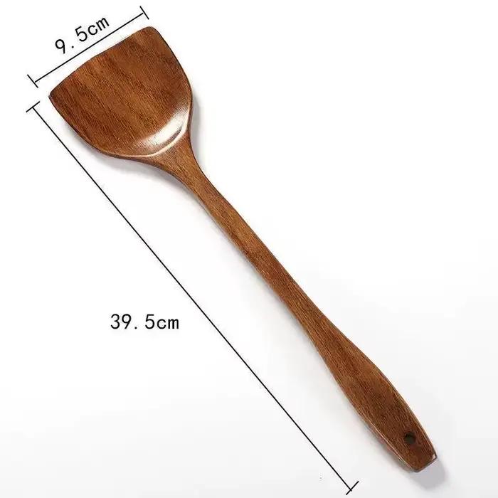 Spatule de cuisine, spatule en bois, cuillère de cuisine antiadhésive, spatule en bois spéciale, spatule en bois pour ailes de poulet, résistante aux hautes températures, usage domestique, 1 pièce