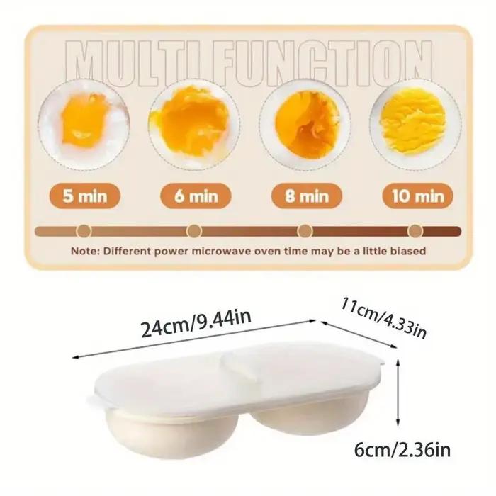 Cuiseur à œufs au micro-ondes, Double couche avec couvercle, fond antiadhésif, moule à œufs à ressort chaud, outils de cuisine, 1/2 pièces