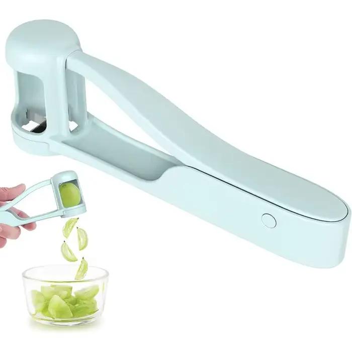 Trancheuse à raisin en acier inoxydable ergonomique pour salades de fruits et préparation de repas pour tout-petits occaions familiales et pique-niques