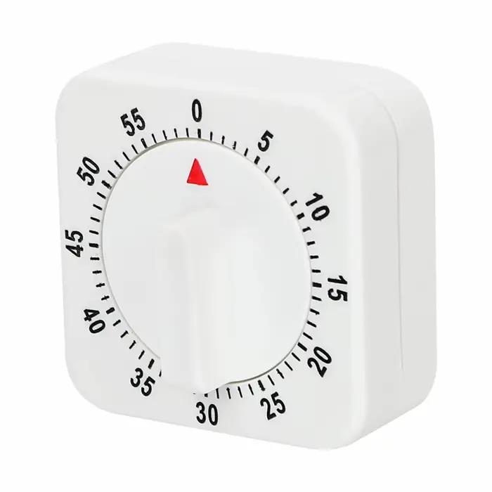 Minuterie de cuisine de 60 Minutes, compte à rebours, rappel d'alarme, outils de cuisine, minuterie mécanique, carré blanc