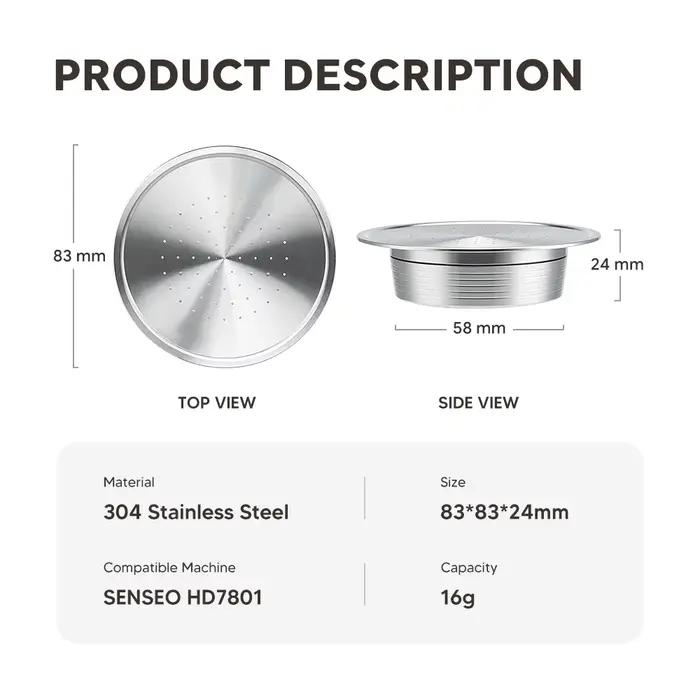 Dosettes réutilisables adaptées à la machine à café Senseo HD7801