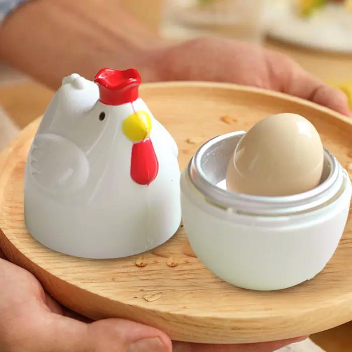 Poacher d'œufs à micro-ondes, poachers d'œufs en forme de poulet, cuiseur vapeur Portable antiadhésif pour micro-ondable pour une cuisine rapide du petit déjeuner