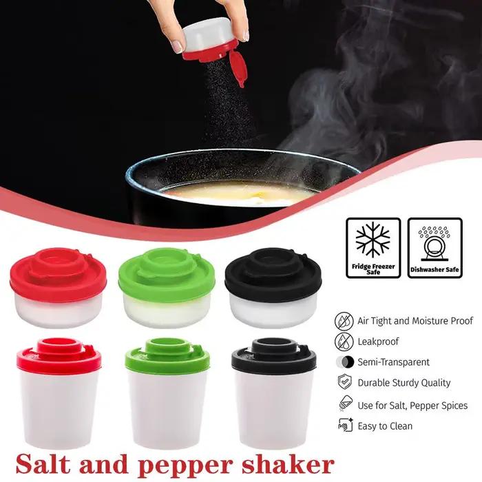 Mini pot d'assaisonnement portable en plastique de haute qualité pour sel et poivre, idéal pour le camping et les activités en plein air, disponible en plusieurs couleurs