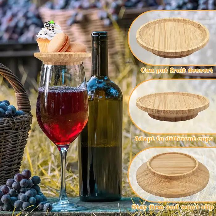 1/2/4Pcs Verre à Vin Charcuterie Topper Bambou