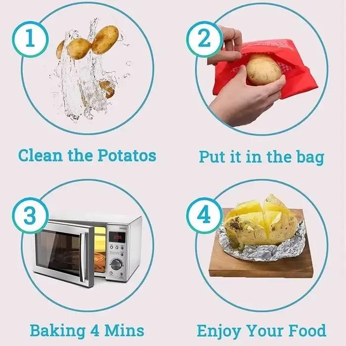 Sac à pommes de terre pour micro-ondes réutilisable