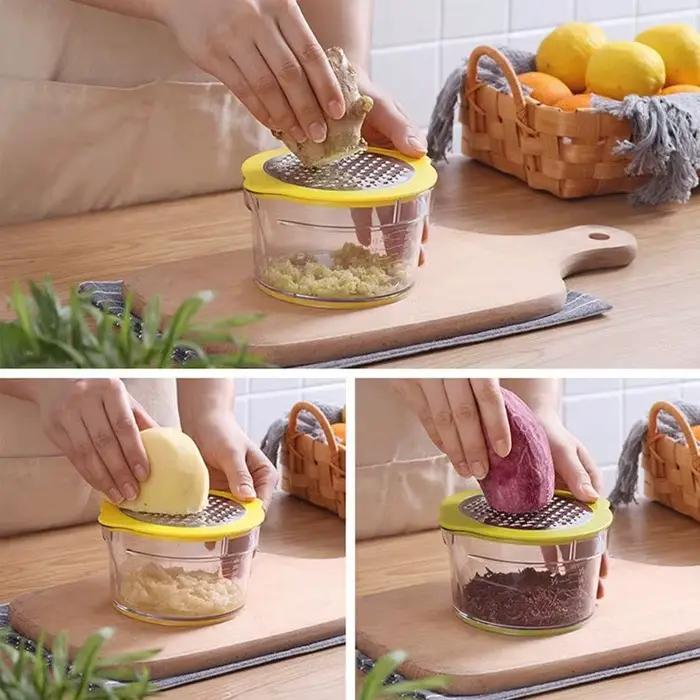 Presse-fruits manuel multifonctionnel avec tasse à mesurer intégrée, chauffe-citron, orange, râpe, séparateur René, Ju479, 4 en 1