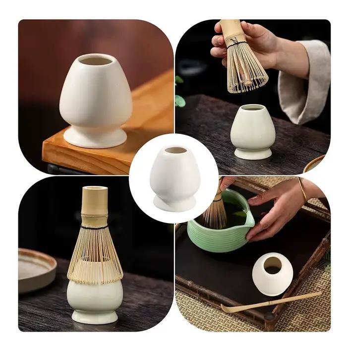 Support de fouet Matcha Vintage élégant, Surface lisse et Durable, support Chasen rétro en céramique de couleur unie, outil Matcha