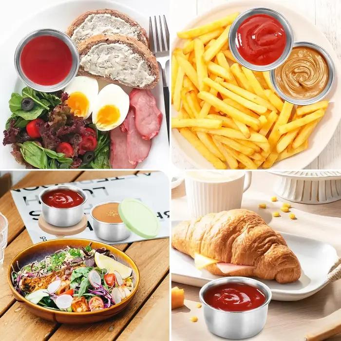 Lot de 3 récipients hermétiques en acier inoxydable 304 pour sauces