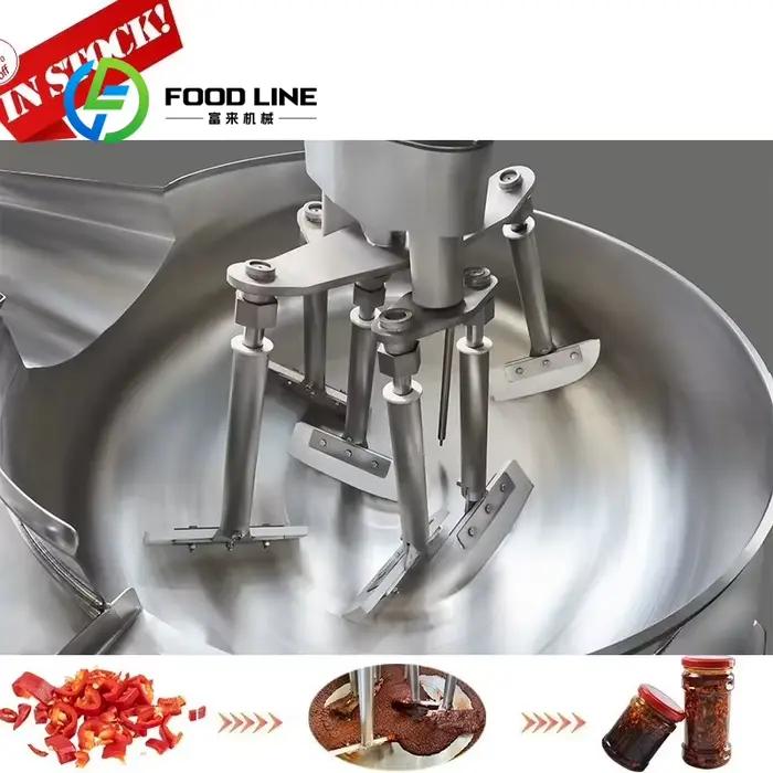 Bouilloire de mélange planétaire industrielle pour la production de sauces sucrées au caramel, équipement alimentaire professionnel, matériel en acier inoxydable SUS304, adapté aux usines de transformation alimentaire, restaurants et boutiques de nourriture