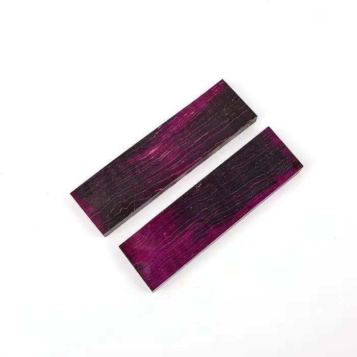 Blocs de manches de couteau en bois de bouleau stabilisé bouclé 120*35*10mm