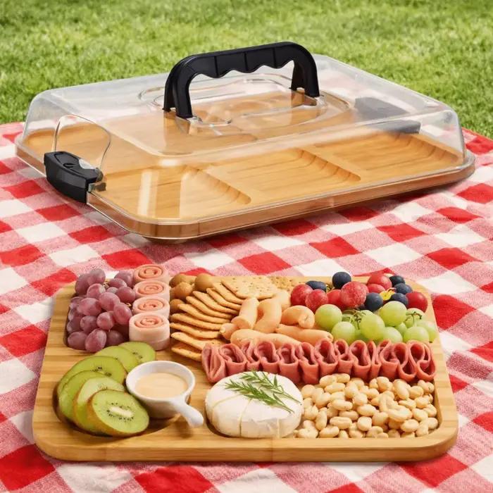 Plateau à charcuterie portable en bois