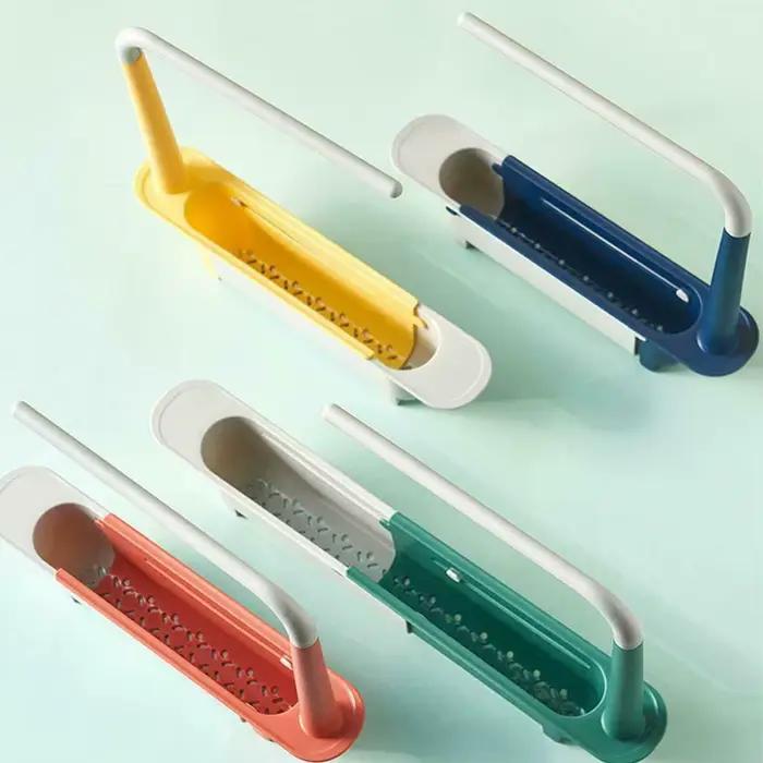 Égouttoir télescopique pour évier de cuisine, étagère d'évier, organisateur d'évier, support pour savon et éponge, panier de rangement, accessoires et outils de cuisine