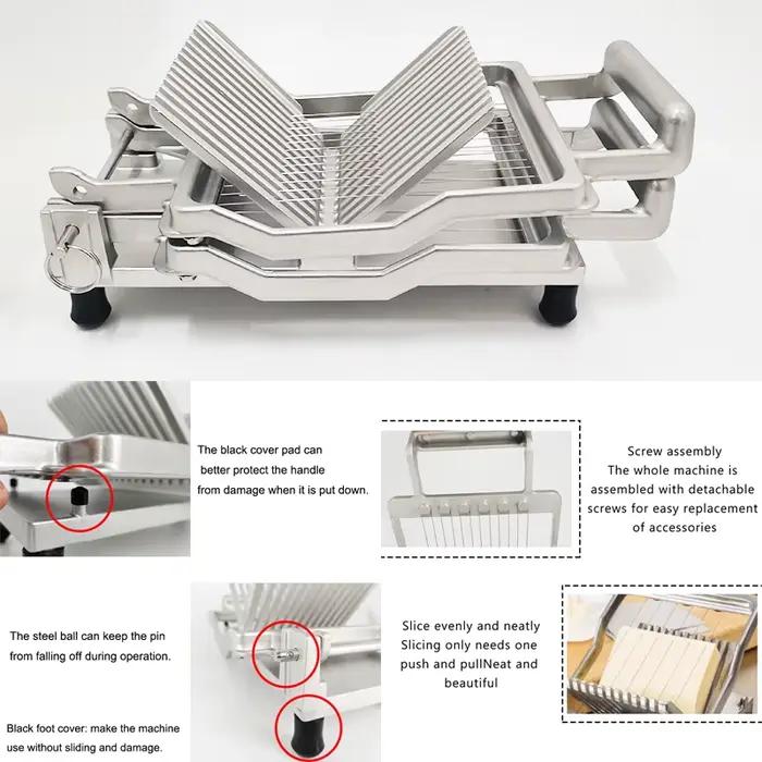 Trancheuse à fromage, outils à fromage, coupe du jambon de fruits, trancheuse à viande de cuisine, Machine de découpe d'œufs avec 2 lames 1cm/2cm