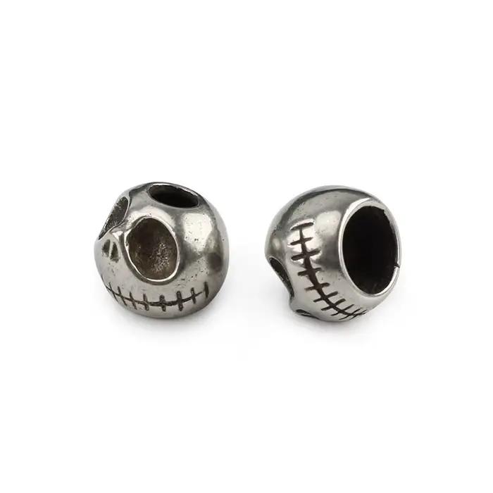 Couteau en laiton Punk citrouille crâne, perles, corde de parapluie, pendentif de couteau d'extérieur, accessoire paracorde EDC, 1 pièce