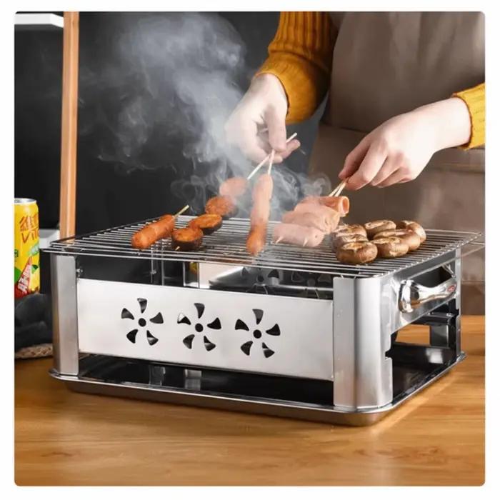Grill à poisson rectangulaire en acier inoxydable