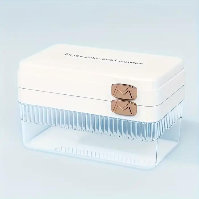 Moule à glaçons Flip & Press – Machine à glaçons en plastique de qualité alimentaire à Double couche de grande capacité avec couvercle pour une fabrication facile de glaçons à la maison