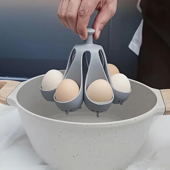 Porte-œufs 4/6, cuiseur à œufs en silicone résistant aux hautes températures pour la cuisine domestique – Idéal pour la cuisson des œufs à la vapeur pour le petit déjeuner familial