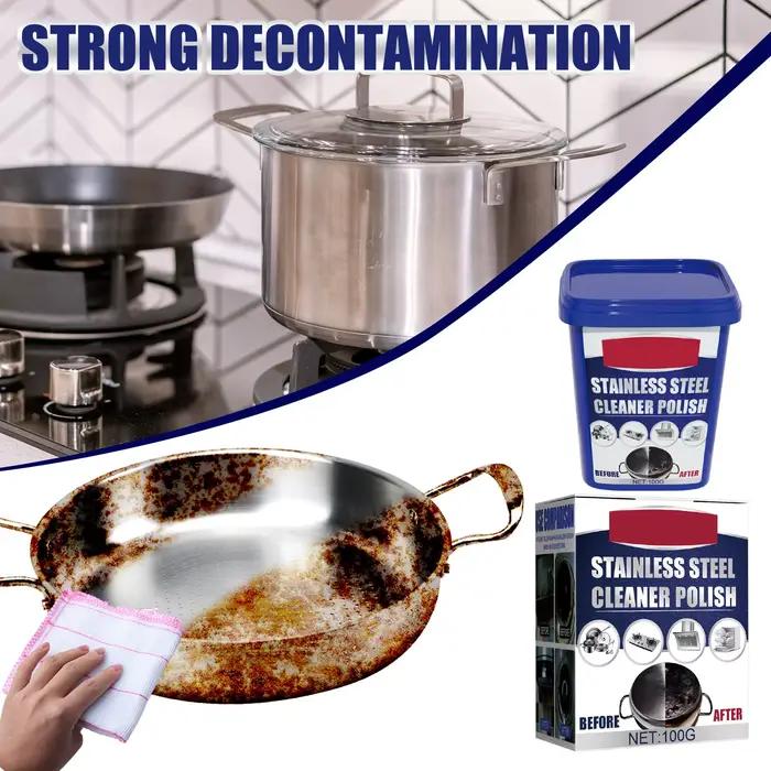 Pâte de nettoyage en acier inoxydable éliminant les taches de cuisine pour casseroles et poêles rouillées nettoyage efficace de la cuisinière