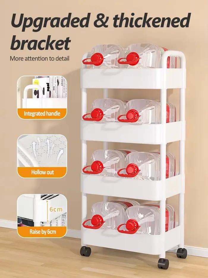 Chariot de cuisine multicouche sur pied, support de rangement sur pied, salle de bain, support de rangement mobile, chariot de collation pour salon
