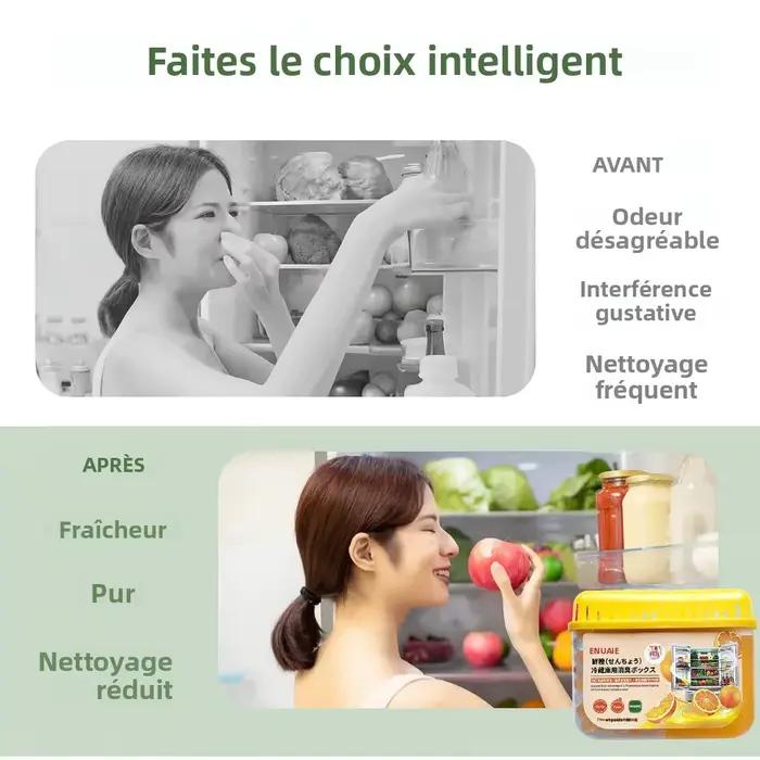 Désodorisant pour réfrigérateur 160g | Extrait naturel d'agrumes | Élimine les odeurs et conserve la fraîcheur | Idéal