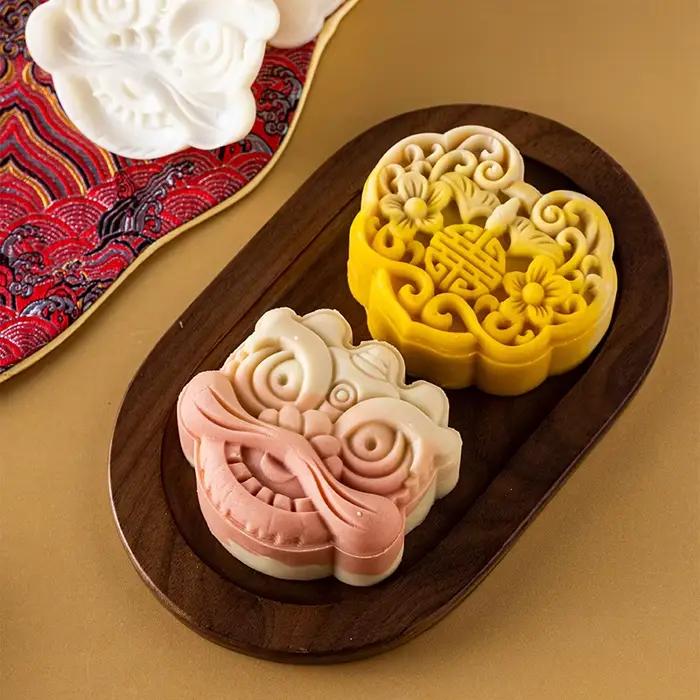 Moule à gâteau de lune 3D, style marée nationale, motif de discussion, 138 tortillas, presse à strass, moule à fondant mi-automne