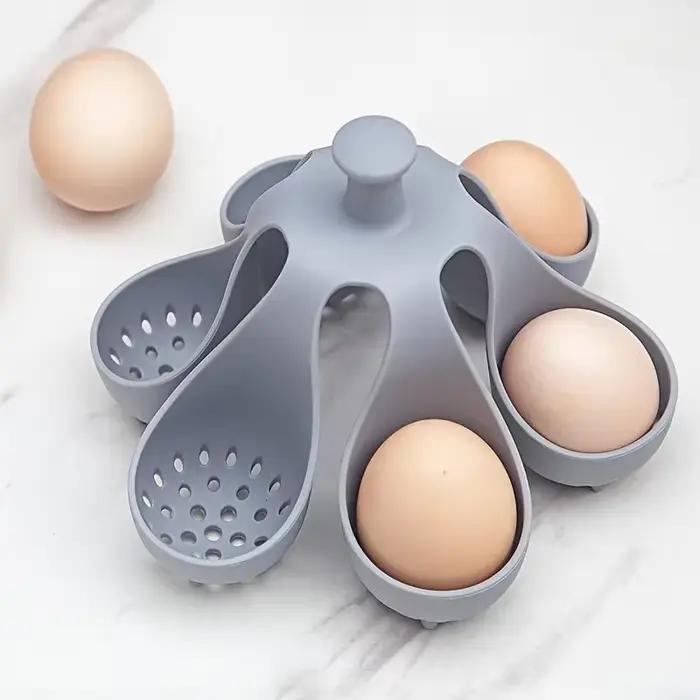 Porte-œufs 4/6, cuiseur à œufs en silicone résistant aux hautes températures pour la cuisine domestique – Idéal pour la cuisson des œufs à la vapeur pour le petit déjeuner familial