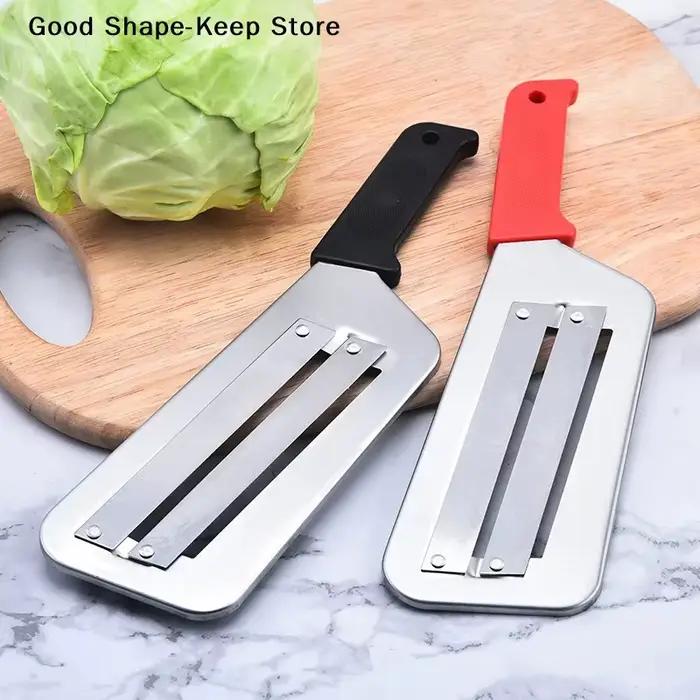 Trancheuse à choux multifonctionnelle en acier inoxydable avec poignée, machine à couper les légumes à double lame, outil de nettoyage