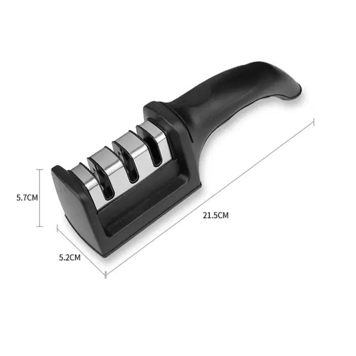 1 pièce Affûteur de couteaux de cuisine noir à trois segments