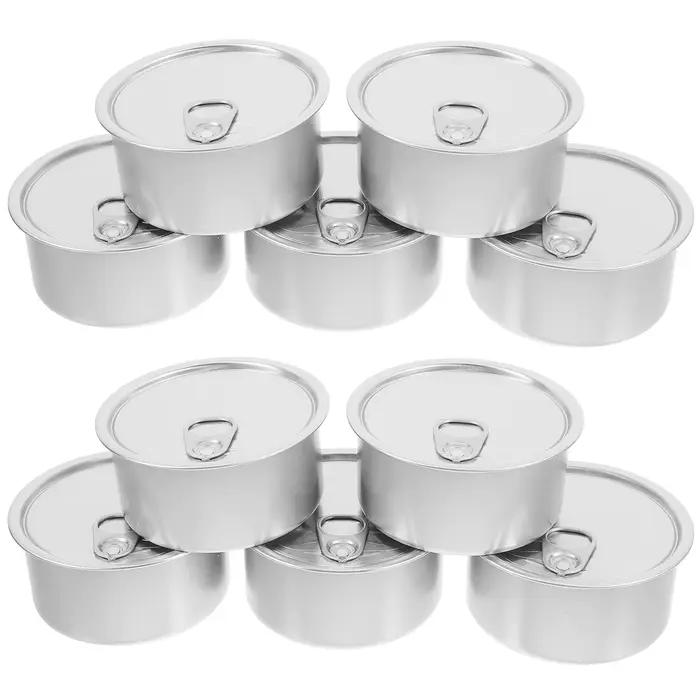 Boîtes de café vides en métal, 10 pièces, conteneur de stockage de thé, couvercle scellé pour aliments pour animaux de compagnie, voyage, gâteau en plein air, collation, peinture de biscuits