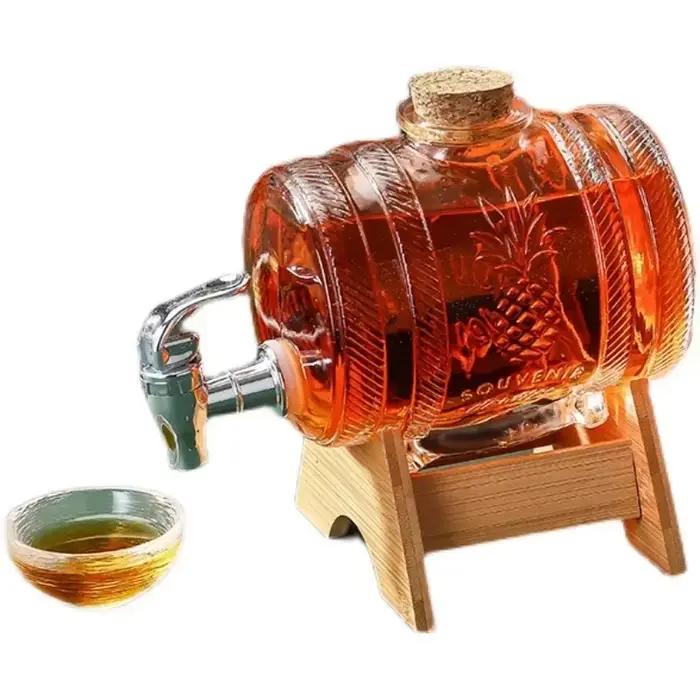 Baril de whisky en verre 1L pour vieillissement de vin whisky bière miel fruits occasion spéciale à offrir