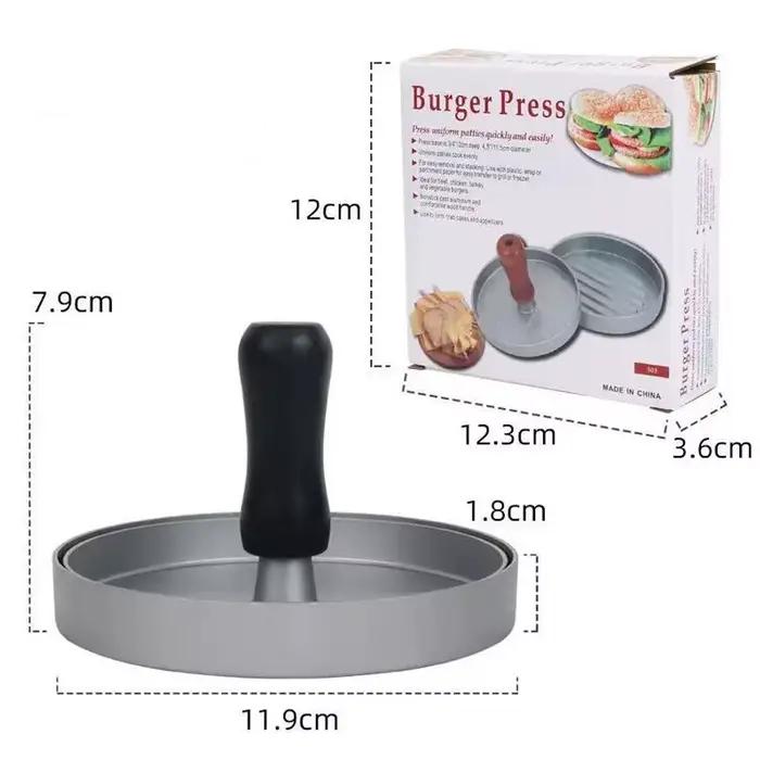 Presse à hamburgers en aluminium pour barbecue et cuisine, outil de viande et volaille, poignée ergonomique et antidérapante, idéal pour barbecues et camping