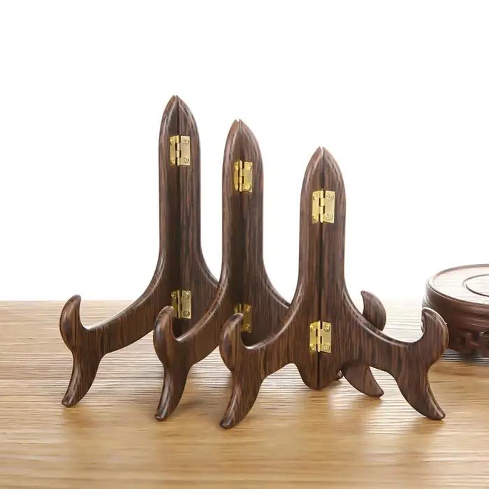 Support de plaque d'aile en bois, plateau d'exposition, aile de poulet, support de plaque en bois, support de gâteau au thé, support d'assiette en céramique, ornement en résine trois l...