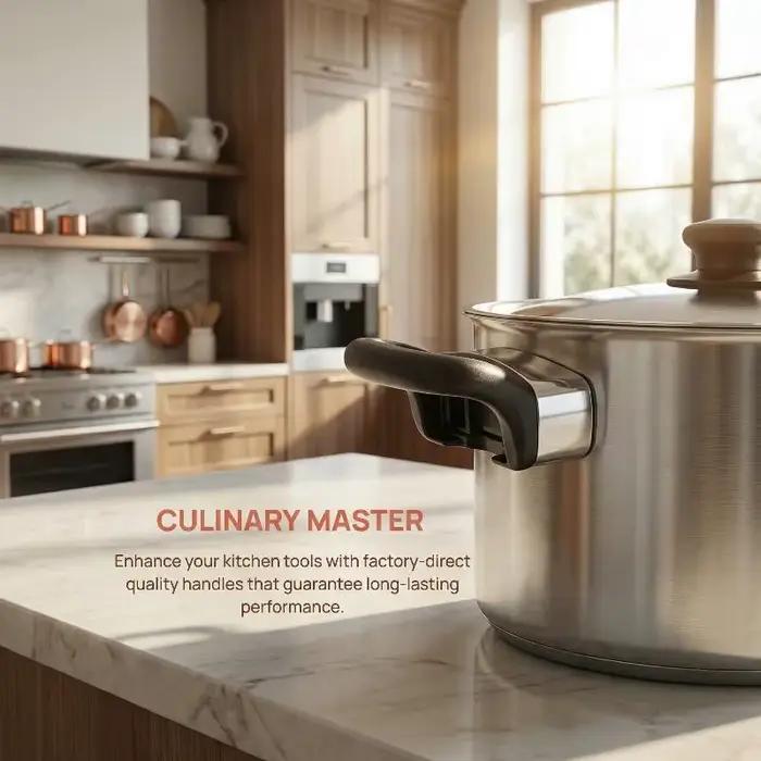 Poignées latérales durables noires pour pot, design anti-brûlure, poignée pour autocuiseur, pour la cuisine