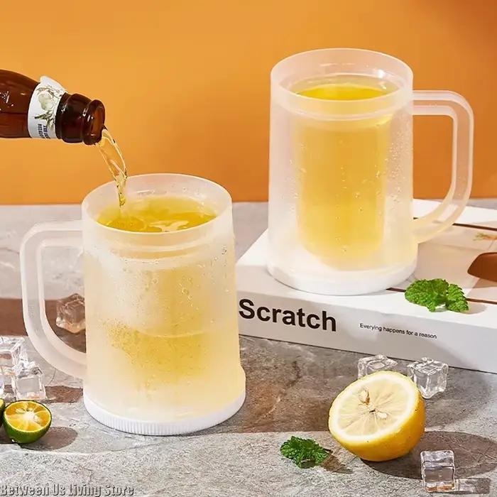 No-Dilution Beer Glass - Translucent Insulated Mug Keeps Drinks Cold for Hours, Summer Essential