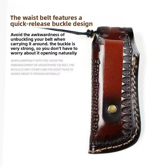 Étui en cuir pour couteau de poche, sac de rangement en cuir, étui pour couteau, étui pour couteau pliant, étui de rangement pour outils, portable, ceinture de transport