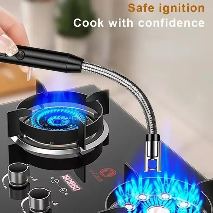 Briquet Plasma Électrique Sans Flamme Rechargeable par USB, Bougie, BBQ, Cuisinière à Gaz, Pistolet de Ville, pour Camping, Cuisine