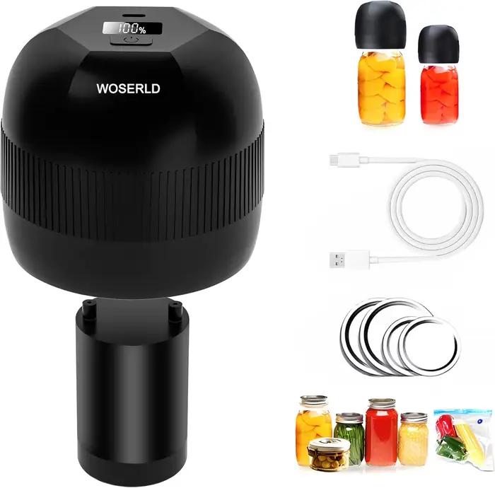Scelleuse sous vide multifonctionnelle à main pour bocaux Mason avec couvercles de différents diamètres pour la conservation des aliments à domicile et pour les occasions spéciales